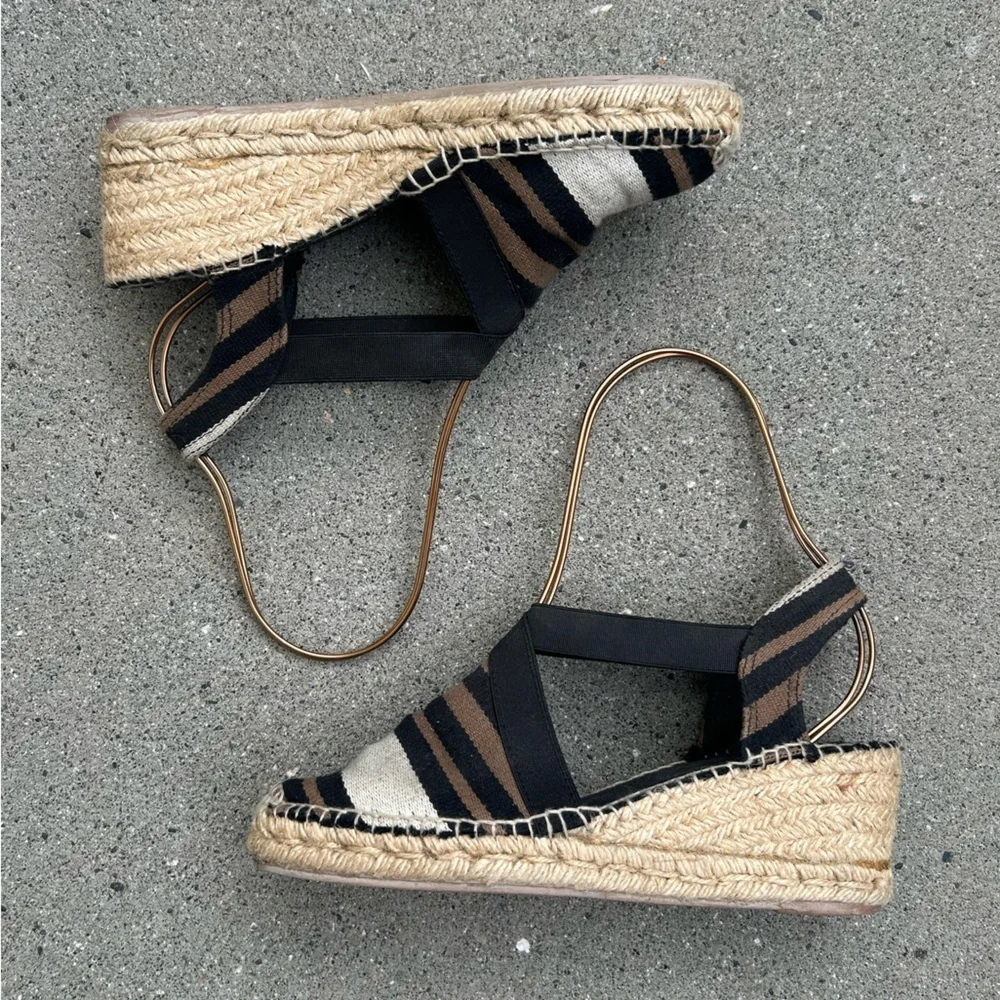 Toni Pons -‎ Striped Espadrille Wedge Sandals